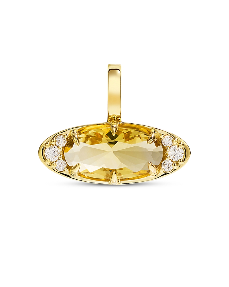 By Pariah By Pariah 14K Yellow Gold Ellipse Smokey Quartz & Diamond Pendant