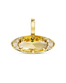 By Pariah By Pariah 14K Yellow Gold Ellipse Smokey Quartz & Diamond Pendant