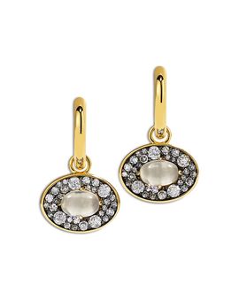 By Pariah By Pariah 14K Yellow Gold Reverie White Topaz & Diamond Dangle Hoop Earrings