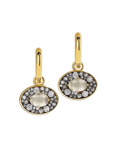 By Pariah By Pariah 14K Yellow Gold Reverie White Topaz & Diamond Dangle Hoop Earrings
