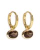 By Pariah By Pariah 14K Yellow Gold Smoky Quartz Dangle Hoop Earrings - 2
