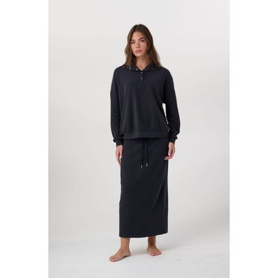By Tess Collection By Tess Collection Lou Stretch Drawstring Waist Back Slit Skirt