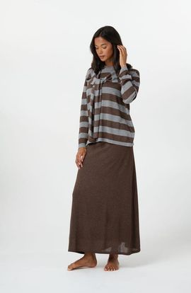 By Tess Collection By Tess Collection Willa Lined Metallic Knit A-Line Skirt