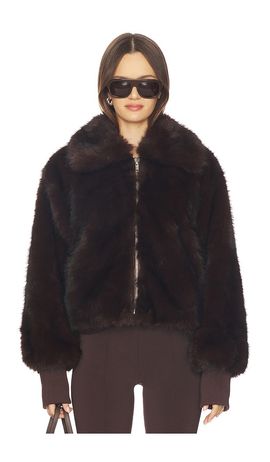 BY.DYLN BY.DYLN Reese Faux Fur Bomber Jacket