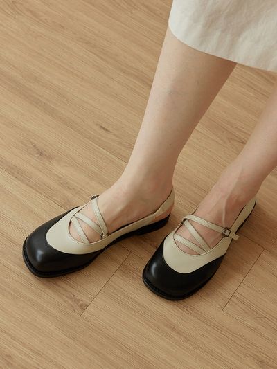 Byeuuns Cross Strap Slingback Loafers (2 Colors)