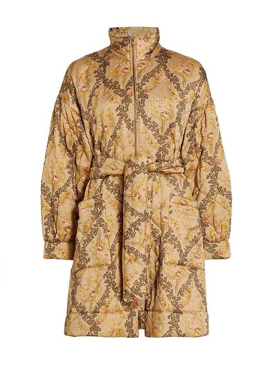 byTiMo Women's Quilted Satin Belted Coat