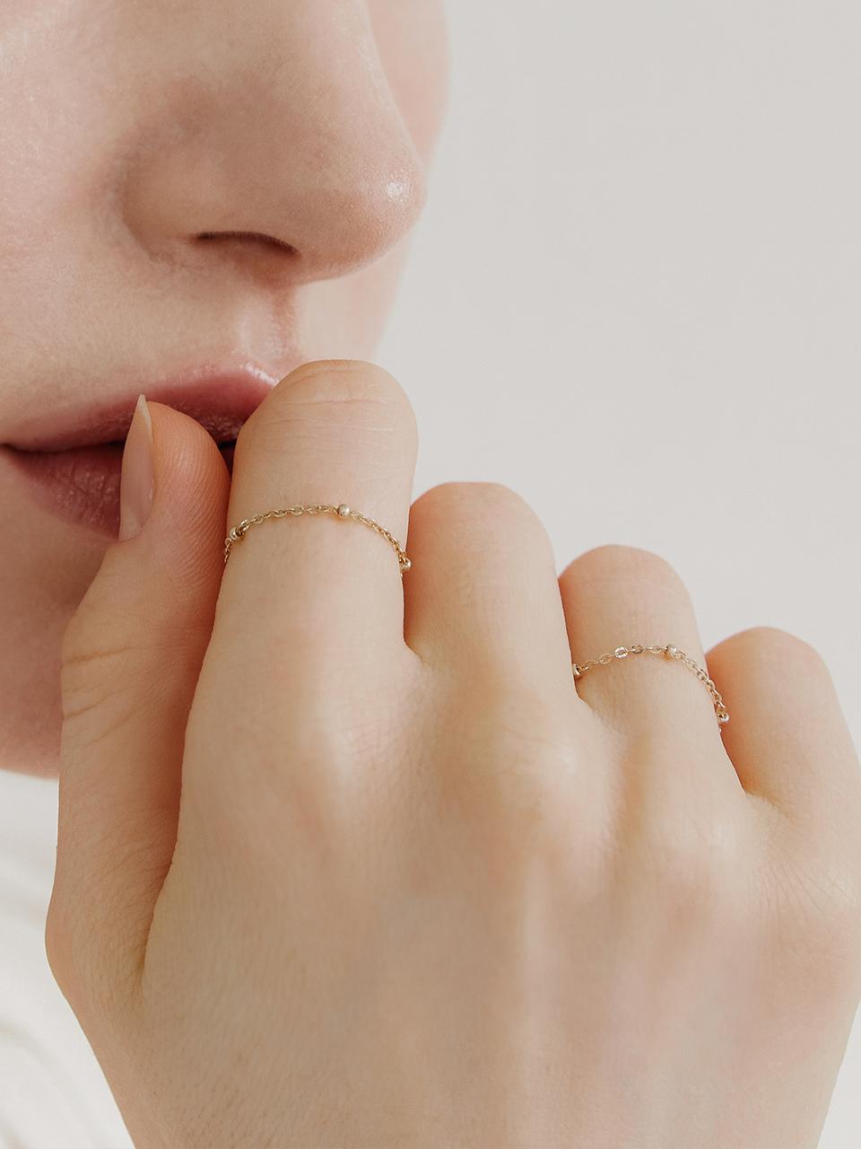 byweekend 14k Ball Chain Ring