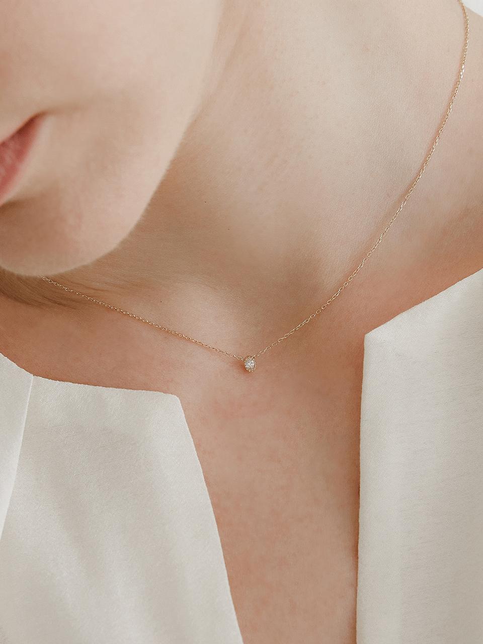 byweekend 14k Gold Cubic Stone Necklace