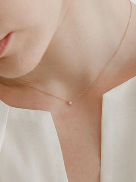 byweekend 14k Gold Cubic Stone Necklace