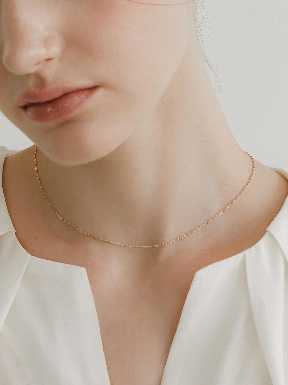 byweekend 14k Gold Delicate Chain Necklace