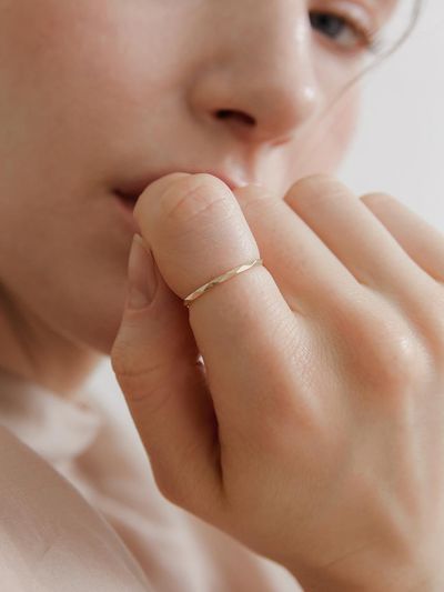byweekend 14k Wide Cut Yellow Gold Ring