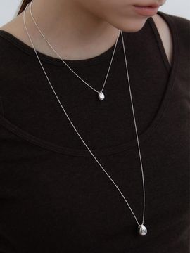 byweekend 925 Silver Adjustable Length Bold Drop Necklace