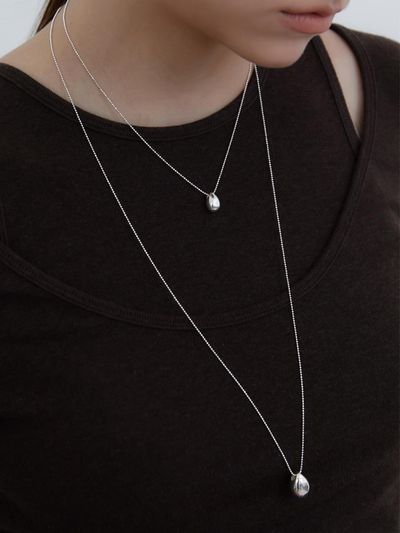 byweekend 925 Silver Adjustable Length Bold Drop Necklace