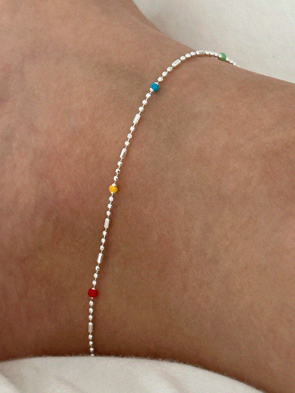 byweekend Silver 925 Rainbow Anklet