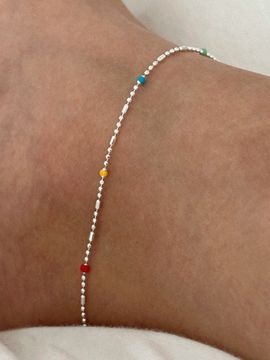 byweekend Silver 925 Rainbow Anklet