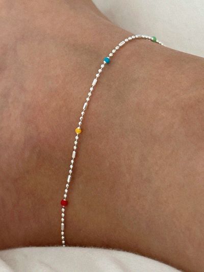 byweekend Silver 925 Rainbow Anklet