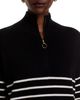 C By Bloomingdale's Cashmere C by Bloomingdale's Cashmere 100% Cashmere Mock Neck Quarter Zip Striped Sweater - 4