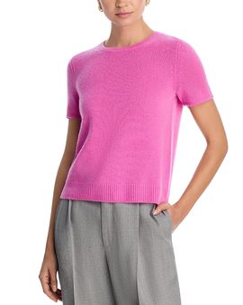 C By Bloomingdale's Cashmere C by Bloomingdale's Cashmere 100% Cashmere Short Sleeve Shell Top