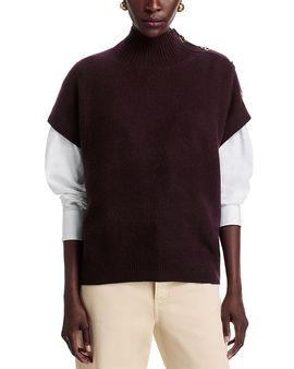 C By Bloomingdale's Cashmere C by Bloomingdale's Cashmere Button Mockneck Cashmere Sweater