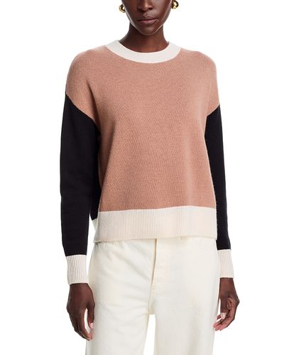 C By Bloomingdale's Cashmere C by Bloomingdale's Cashmere Color Block Drop Shoulder Crewneck Sweater