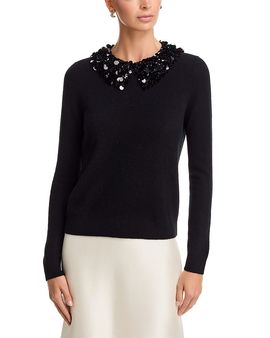 C By Bloomingdale's Cashmere C by Bloomingdale's Cashmere Embellished Crewneck Cashmere Sweater, Exclusive