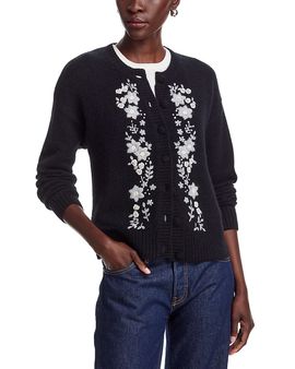C By Bloomingdale's Cashmere C by Bloomingdale's Cashmere Embroidered Floral Cashmere Cardigan Sweater, Exclusive