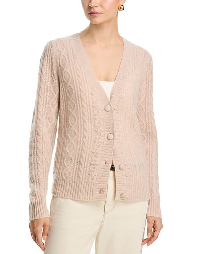 C By Bloomingdale's Cashmere C by Bloomingdale's Cashmere High Low V Neck Allover Pom Cashmere Cardigan