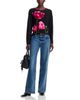 C By Bloomingdale's Cashmere C by Bloomingdale's Cashmere Large Floral Crewneck Cashmere Sweater - 2