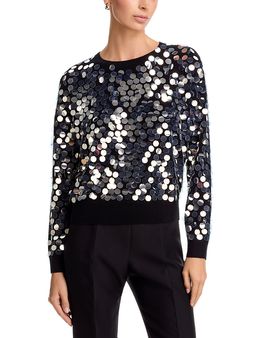 C By Bloomingdale's Cashmere C by Bloomingdale's Cashmere Pailette Crewneck Cashmere Sweater, Exclusive