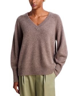 C By Bloomingdale's Cashmere C by Bloomingdale's Cashmere V Neck Raglan Balloon Sleeve Sweater