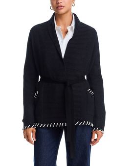 C By Bloomingdale's Cashmere C by Bloomingdale's Cashmere Whipstitch Belted Cashmere Cardigan Sweater, Exclusive