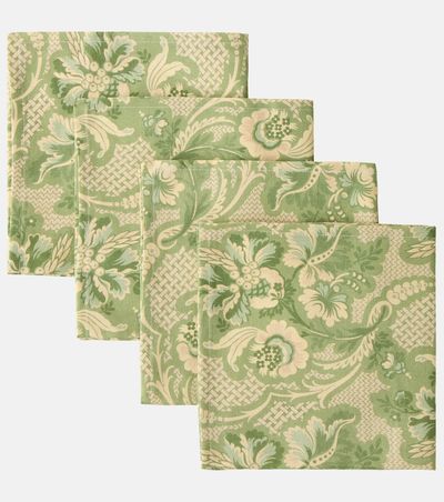 Cabana Cabana Iris set of 4 floral printed linen napkins