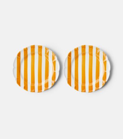 Cabana Cabana Righe set of 2 ceramic dinner plates