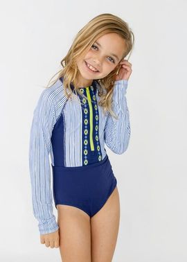 Cabana Life Cabana Life Girls Long Sleeve One-Piece