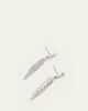 CADAR 18K White Gold Feather Drop Earrings, Small - 3