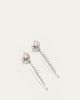 CADAR 18K White Gold Feather Drop Earrings, Small - 4