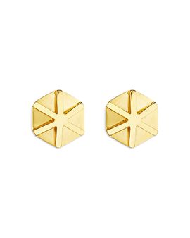 Cadar Cadar 18K Yellow Gold B Home Star Stud Earrings