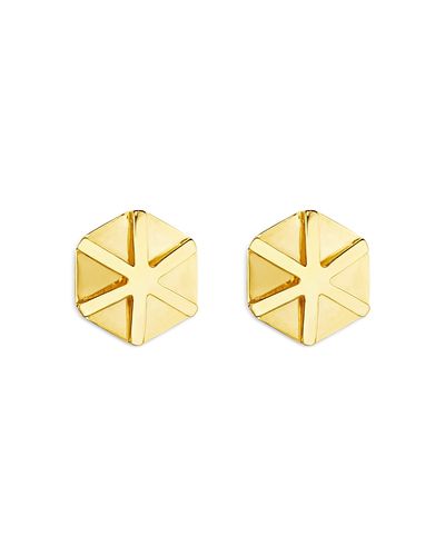 Cadar Cadar 18K Yellow Gold B Home Star Stud Earrings