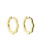 Cadar Cadar 18K Yellow Gold Bloom White & Black Diamond Outline Flower Hoop Earrings - 1