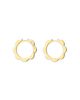 Cadar Cadar 18K Yellow Gold Bloom White & Black Diamond Outline Flower Hoop Earrings - 2
