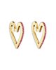 Cadar Cadar 18K Yellow Gold Endless Ruby Heart Hoop Earrings - 1