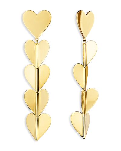 Cadar Cadar 18K Yellow Gold Endless Wings of Love, Folded Heart Drop Earrings
