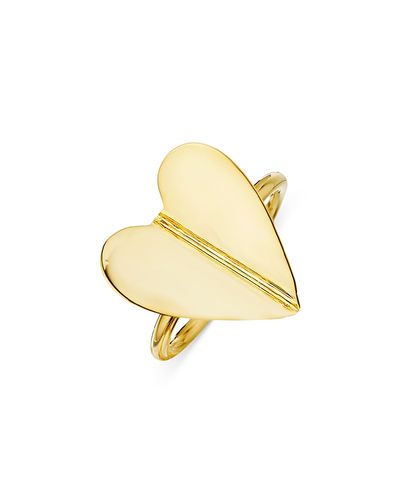 Cadar Cadar 18K Yellow Gold Endless Wings of Love Folded Heart Ring