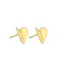 Cadar Cadar 18K Yellow Gold Endless Wings of Love Medium Folded Heart Stud Earrings - 2