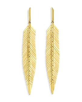 Cadar Cadar 18K Yellow Gold Medium Feather Earrings