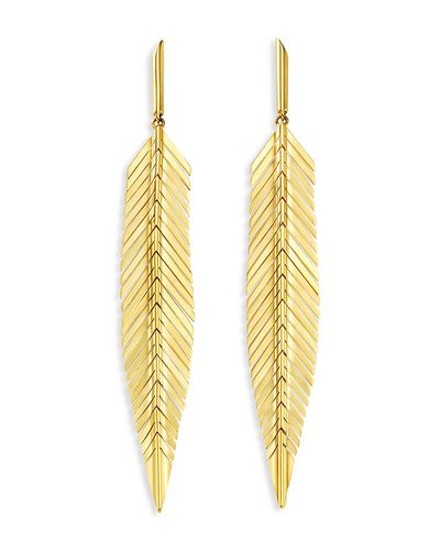 Cadar Cadar 18K Yellow Gold Medium Feather Earrings