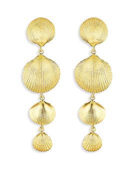Cadar Cadar 18K Yellow Gold Shell Drop Earrings