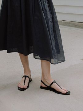 cahaya AVOR T-STRAP SANDAL_BLACK