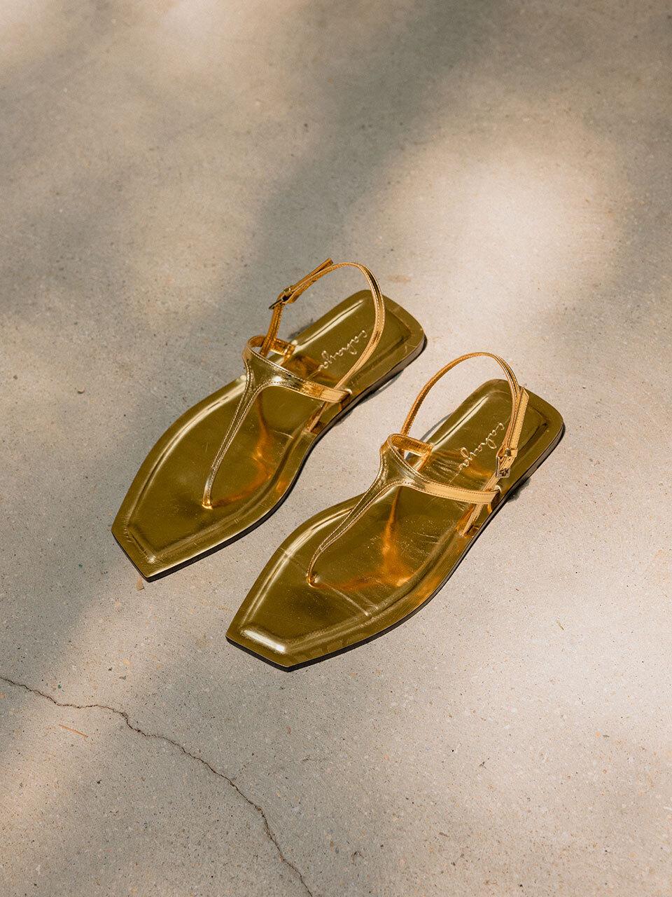 cahaya AVOR T-STRAP SANDAL_GOLD