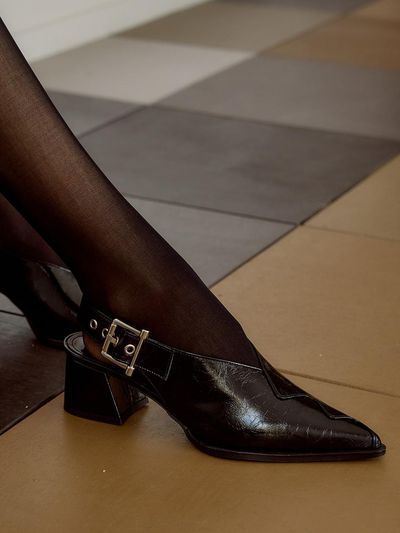 cahaya Belted slingback - black